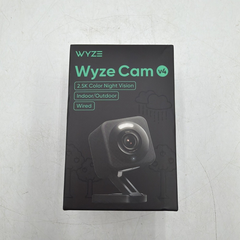 Wyze Cam V4 2.5K Color Night Vision Indoor/Outdoor Black Google Alexa